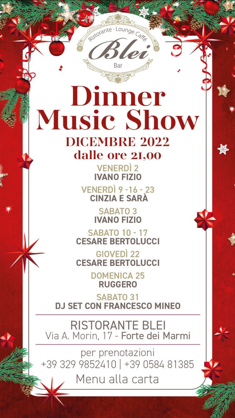 Dinner Music Show Dicembre 2022